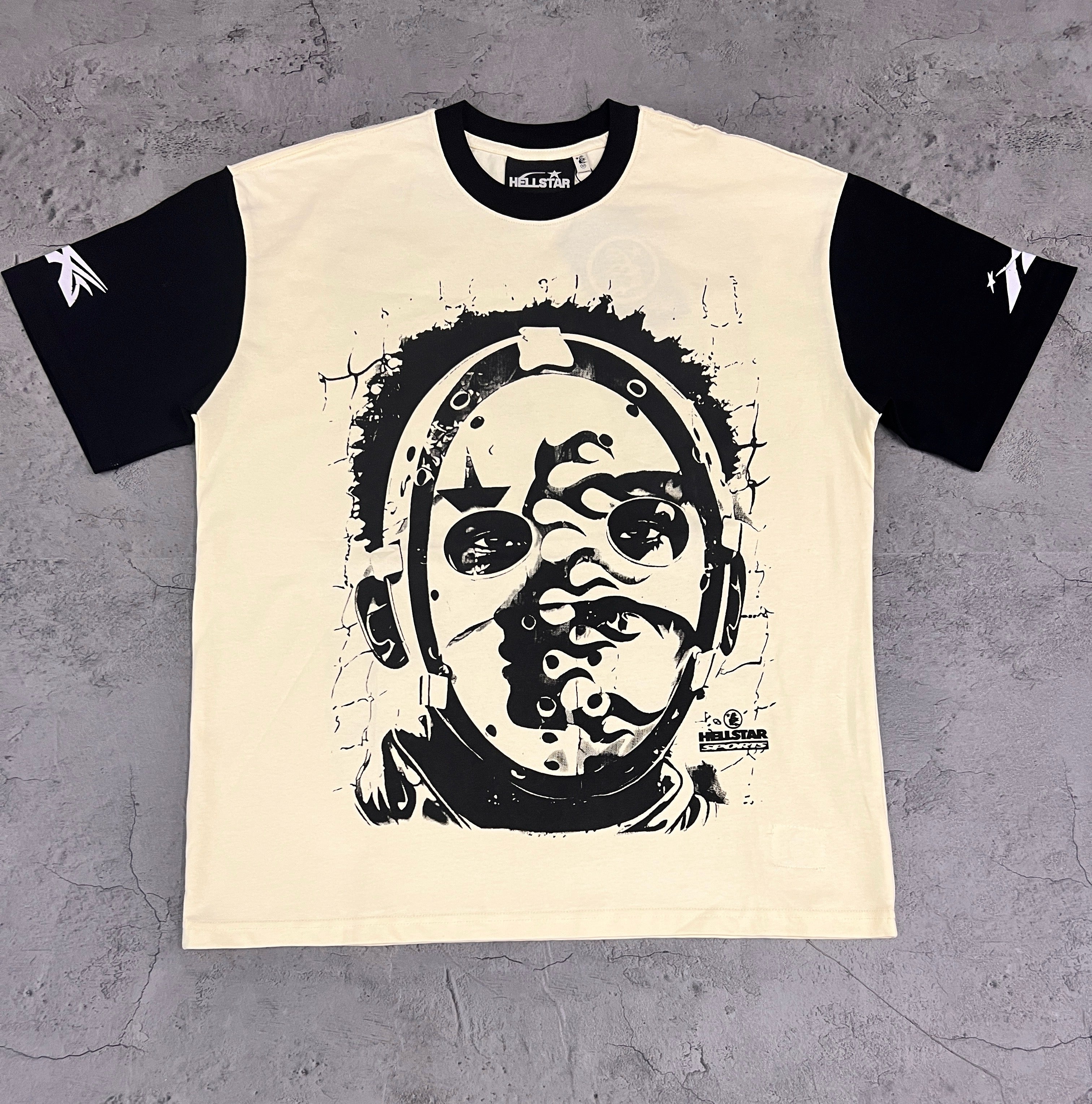 Hellstar Masked Portrait Raglan White & Black Tee