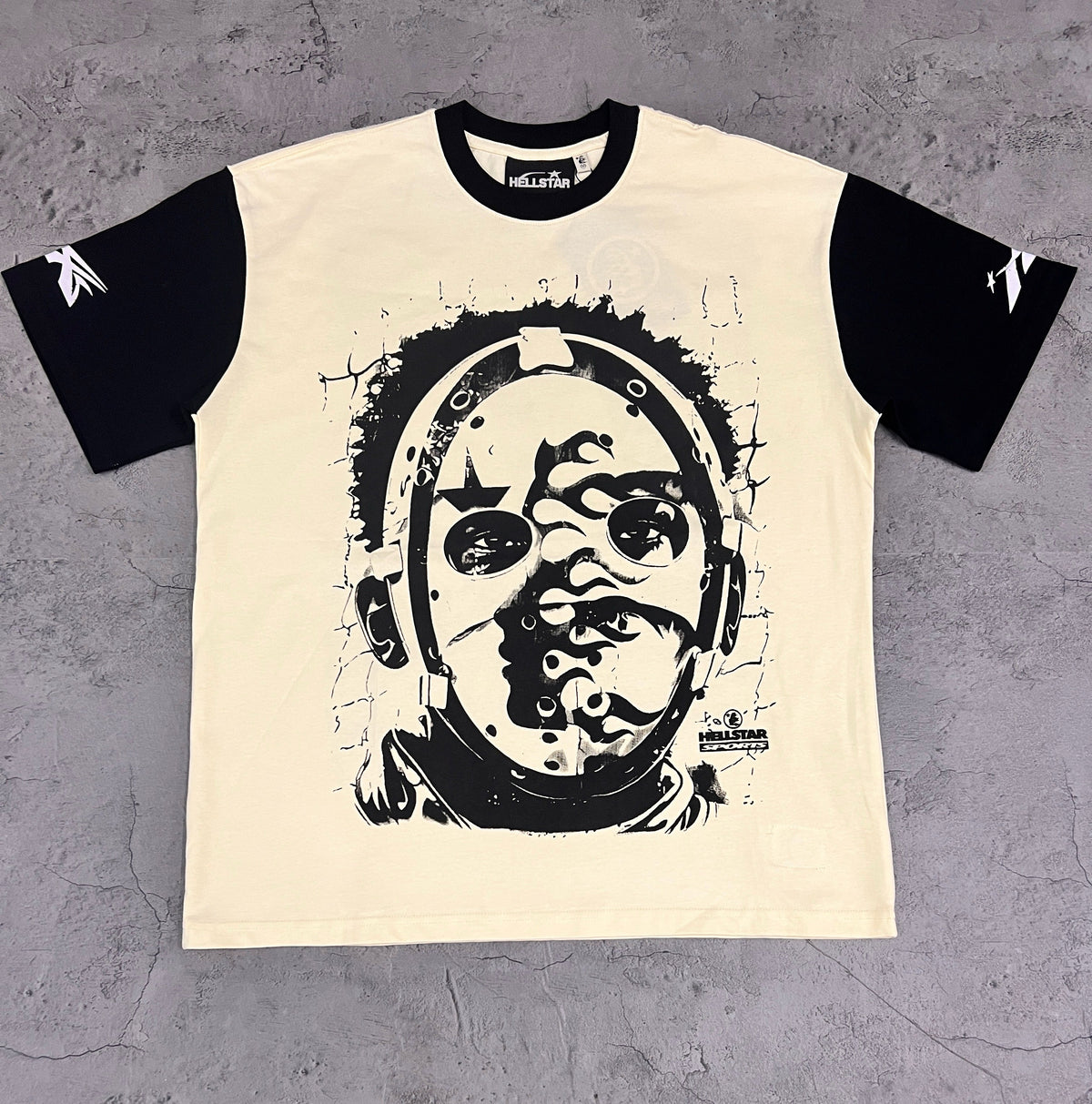 Hellstar Masked Portrait Raglan White & Black Tee
