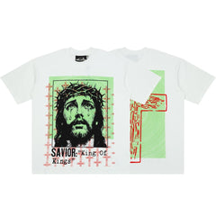 Hellstar Savior King Of Kings Jesus White Tee