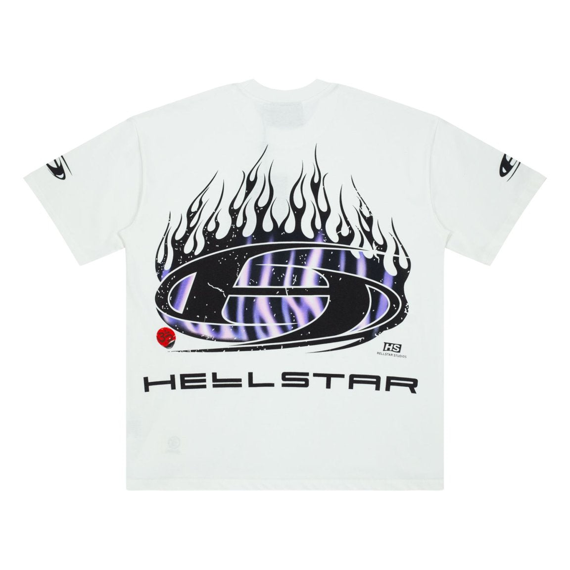 Hellstar Purple Flame Oval Logo White Tee