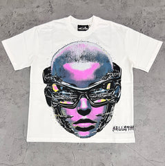 Hellstar Cyberpunk Goggle Portrait White Tee