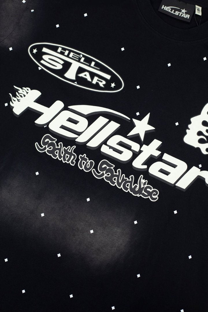 Hellstar Faith to Paradise Star Dye Black Tee