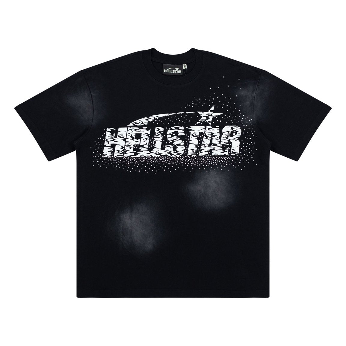 Hellstar Zebra Print Star Washed Black Tee