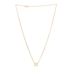 Lacquered Gold Mini Pop H Pendant Necklace White