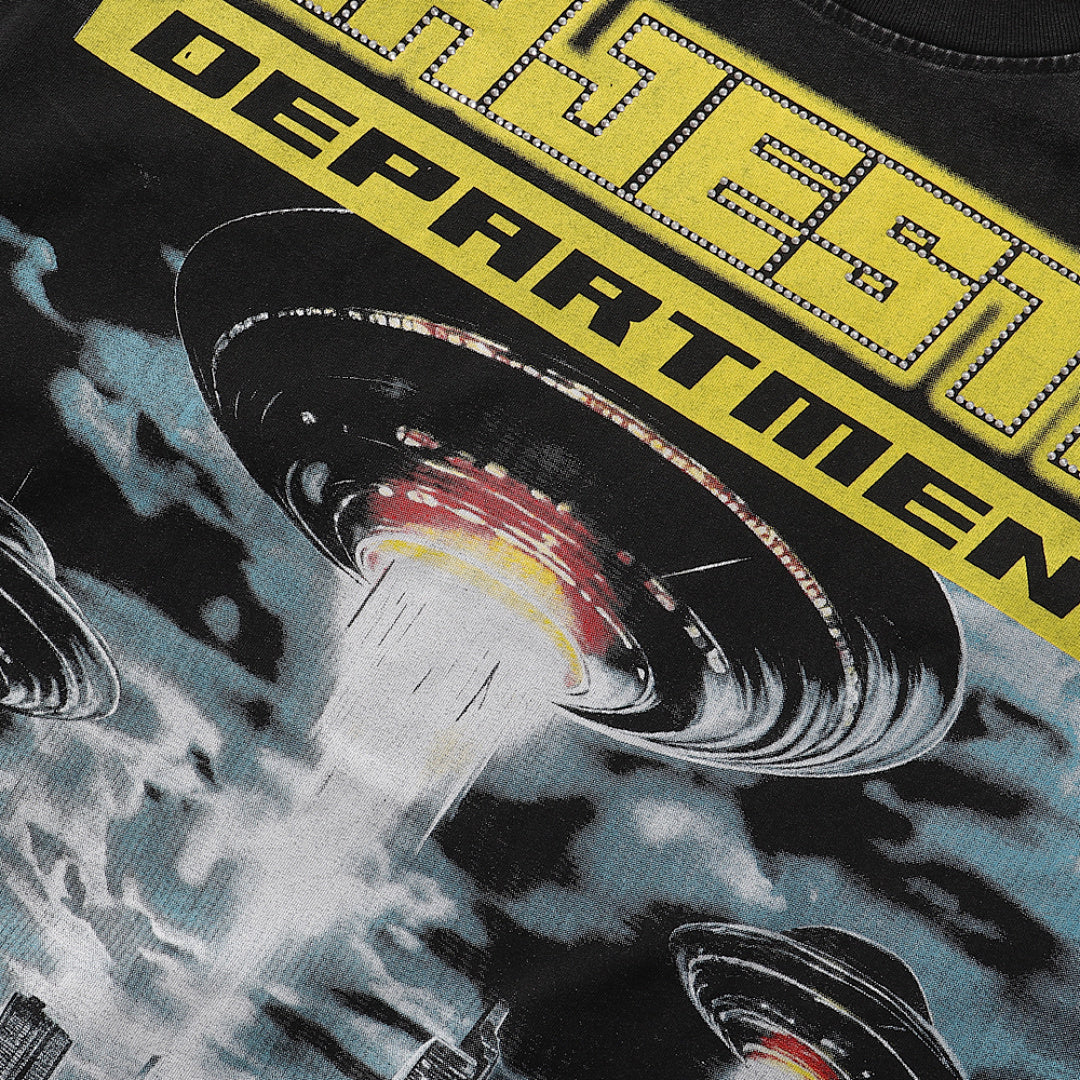 Majestik “Department” UFO Abduction Vintage Tee（Black）
