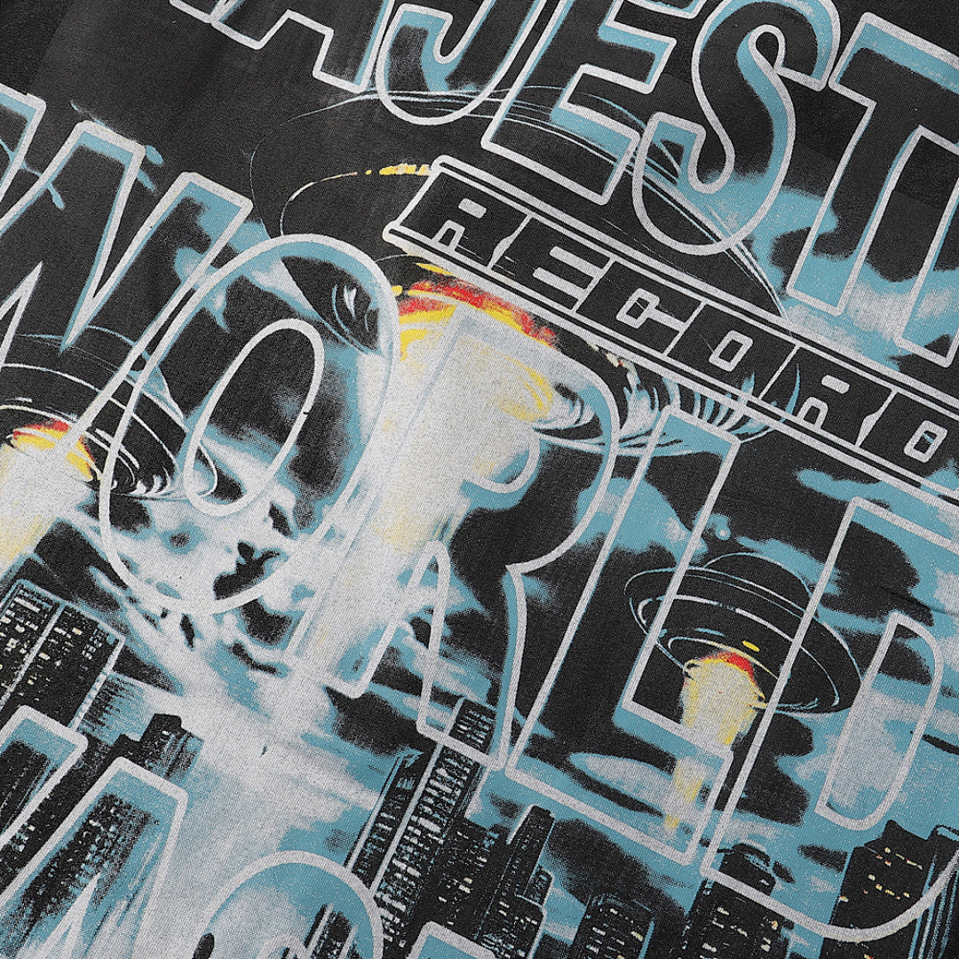 Majestik “Department” UFO Abduction Vintage Tee（Black）
