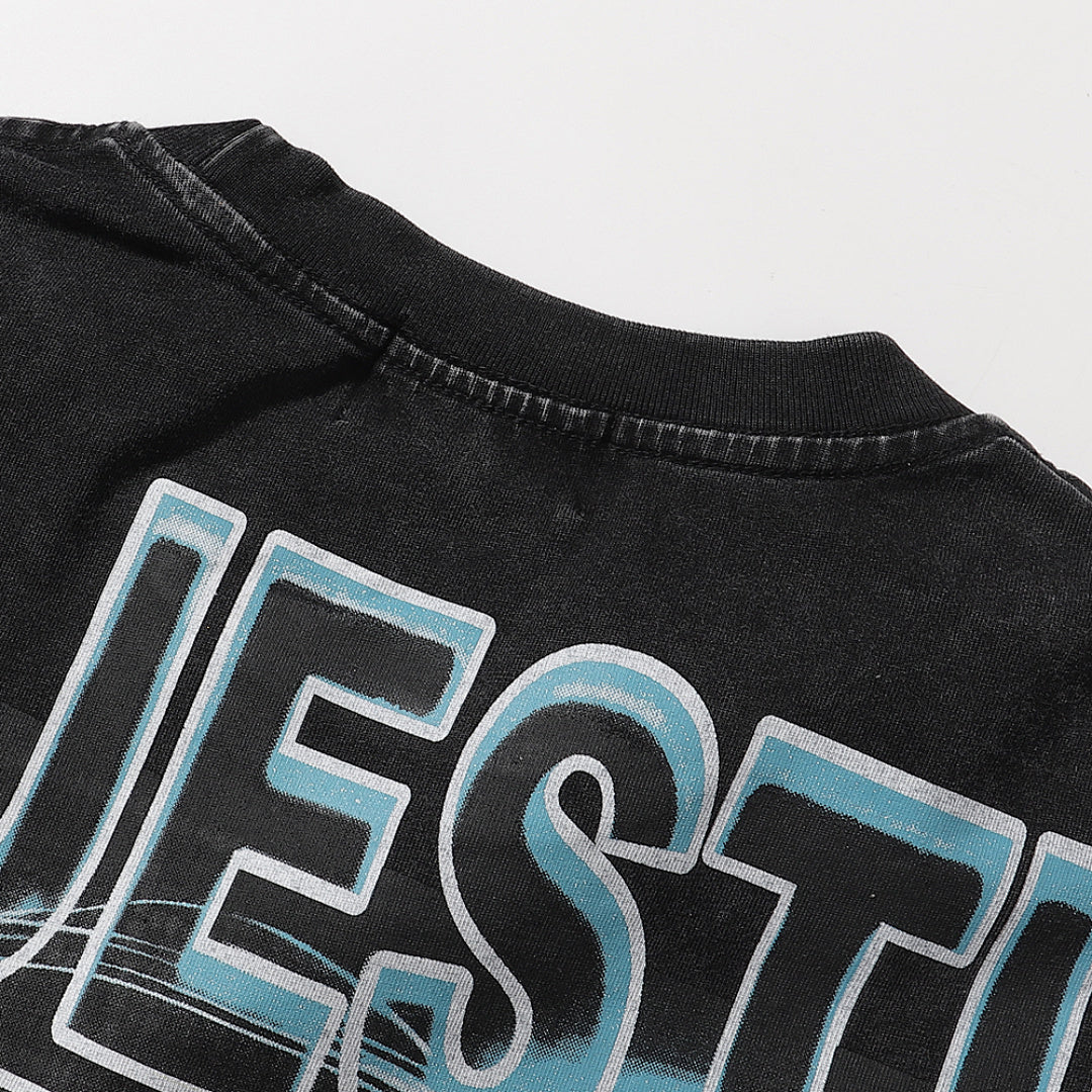 Majestik “Department” UFO Abduction Vintage Tee（Black）