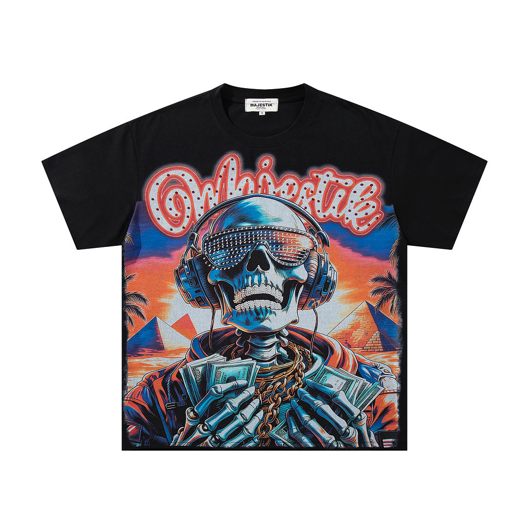 Majestik “DJ Money” Rhinestone Graphic Tee