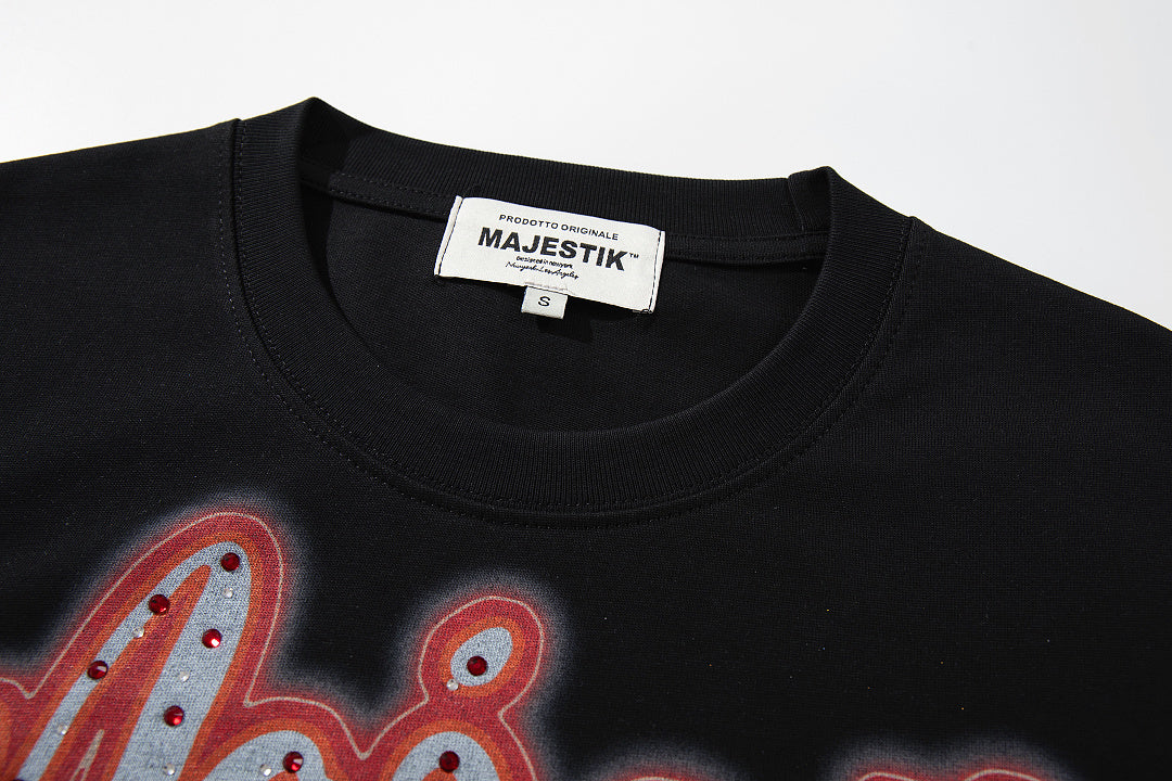 Majestik “DJ Money” Rhinestone Graphic Tee