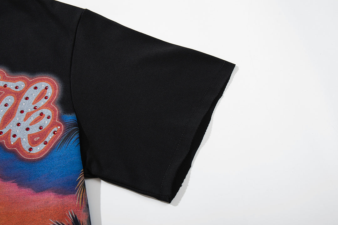 Majestik “DJ Money” Rhinestone Graphic Tee