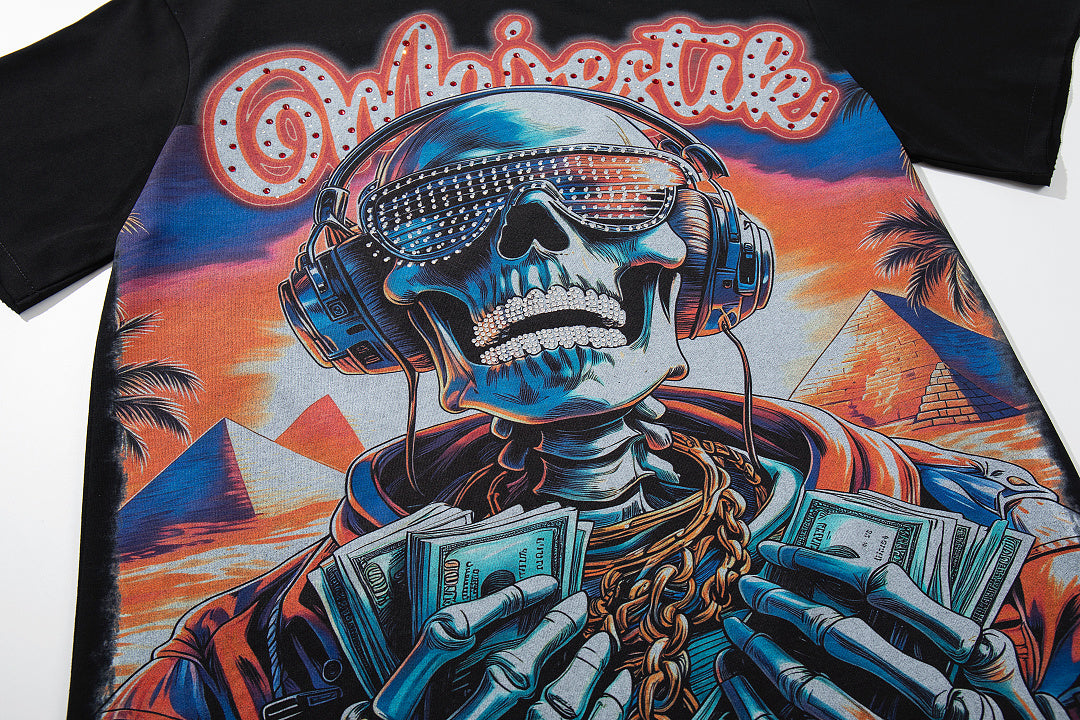 Majestik “DJ Money” Rhinestone Graphic Tee