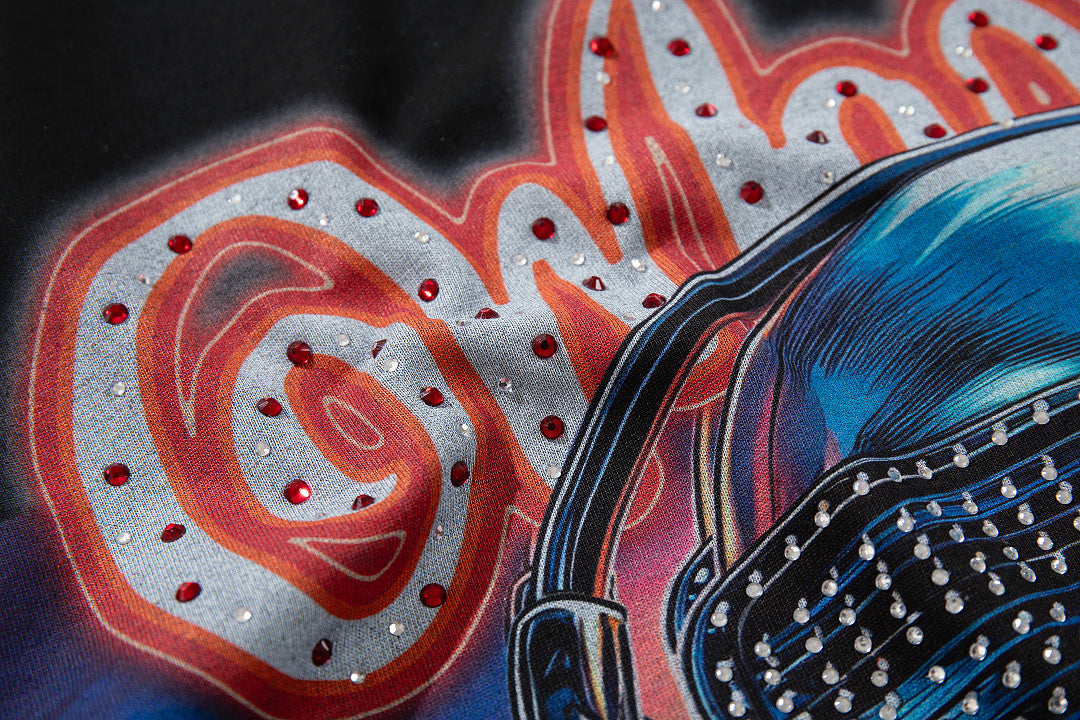 Majestik “DJ Money” Rhinestone Graphic Tee