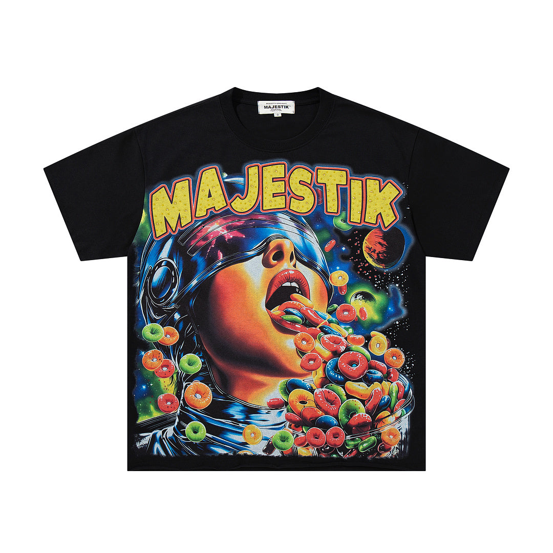 Majestik “Cereal Cosmic” Rhinestone Graphic Tee