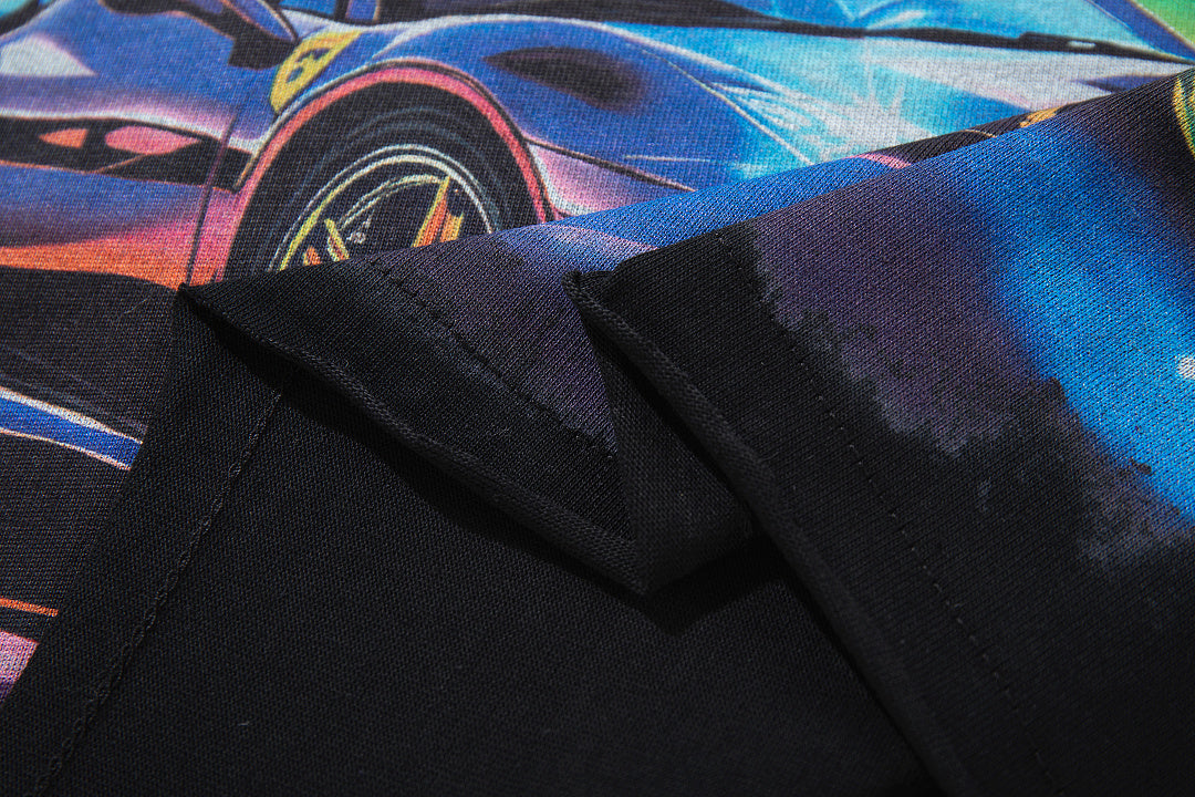 Majestik “Neon Supercars” Rhinestone Graphic Tee