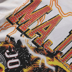 Majestik “The World” Football Bear Rhinestone Vintage Tee
