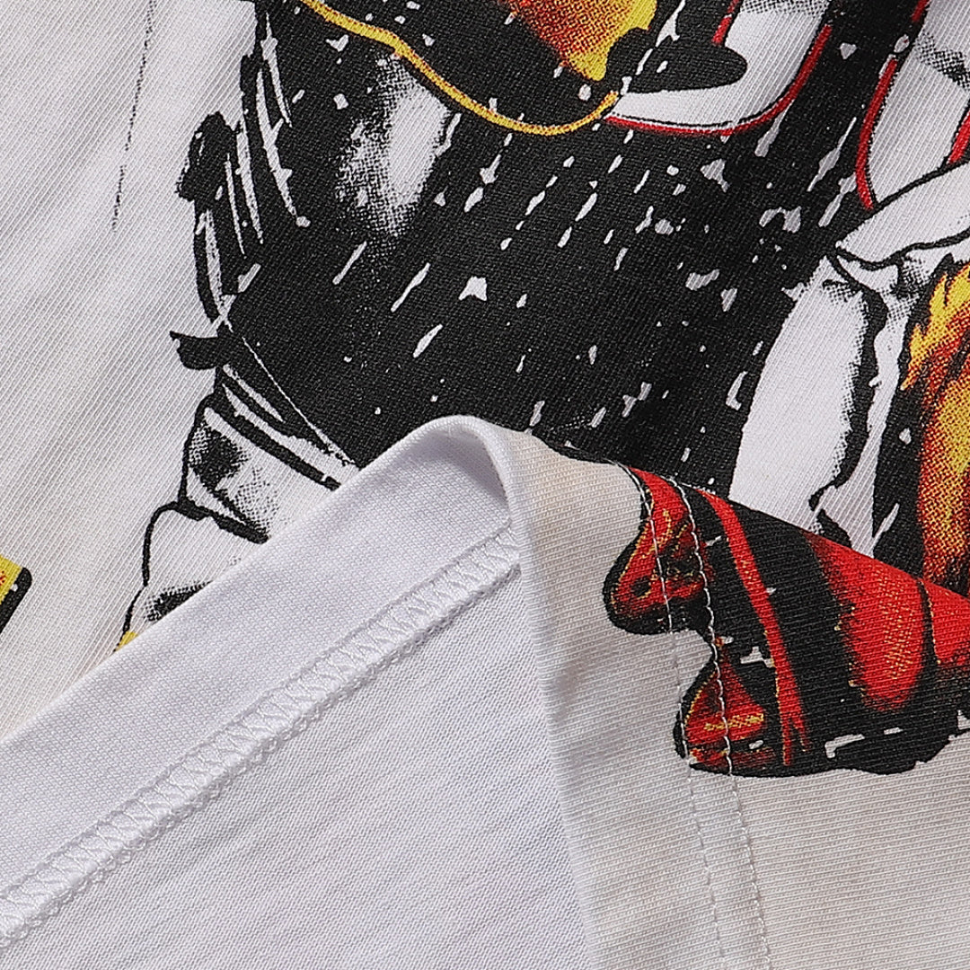 Majestik “The World” Football Bear Rhinestone Vintage Tee