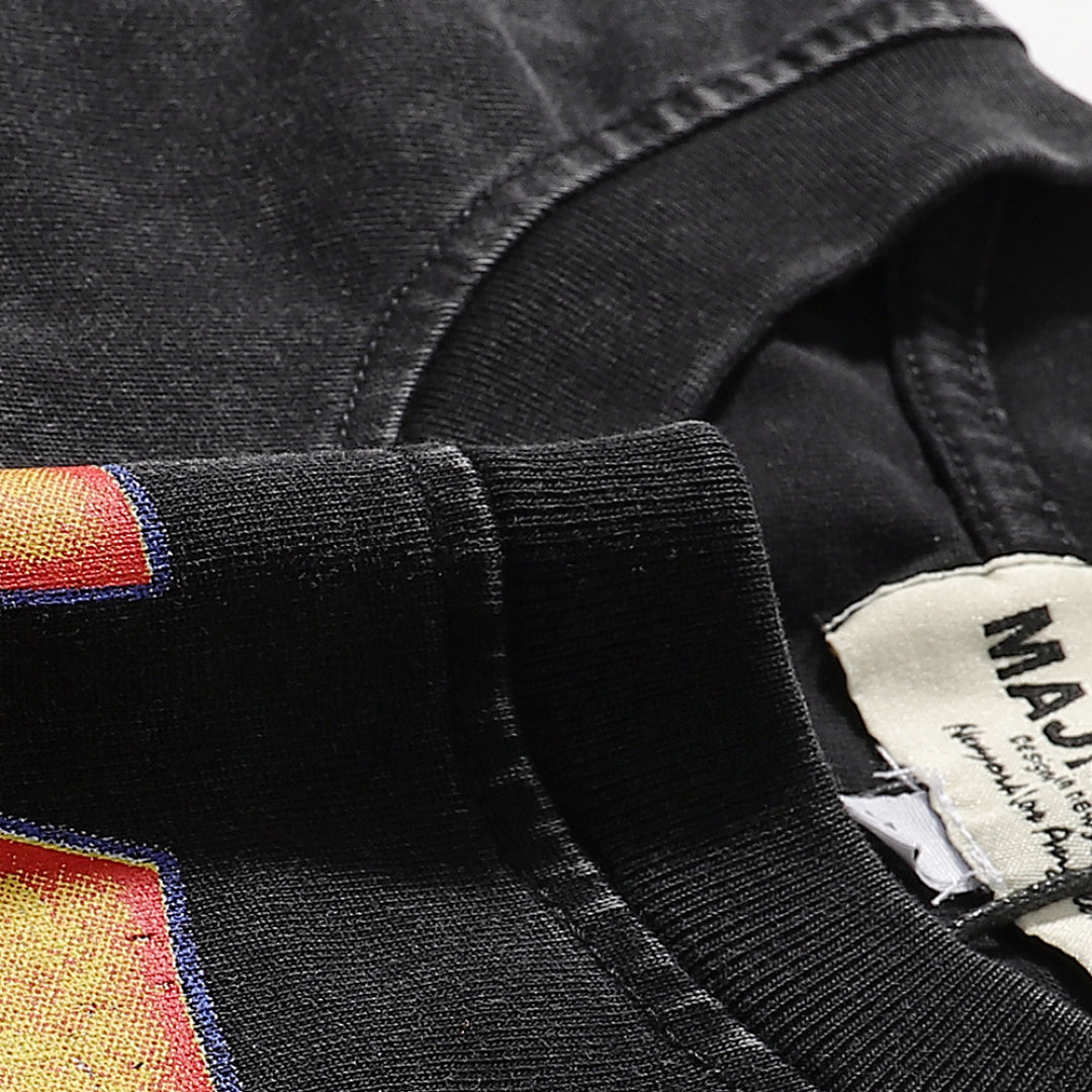 Majestik “City Graffiti” Skyline Vintage Tee（Black）