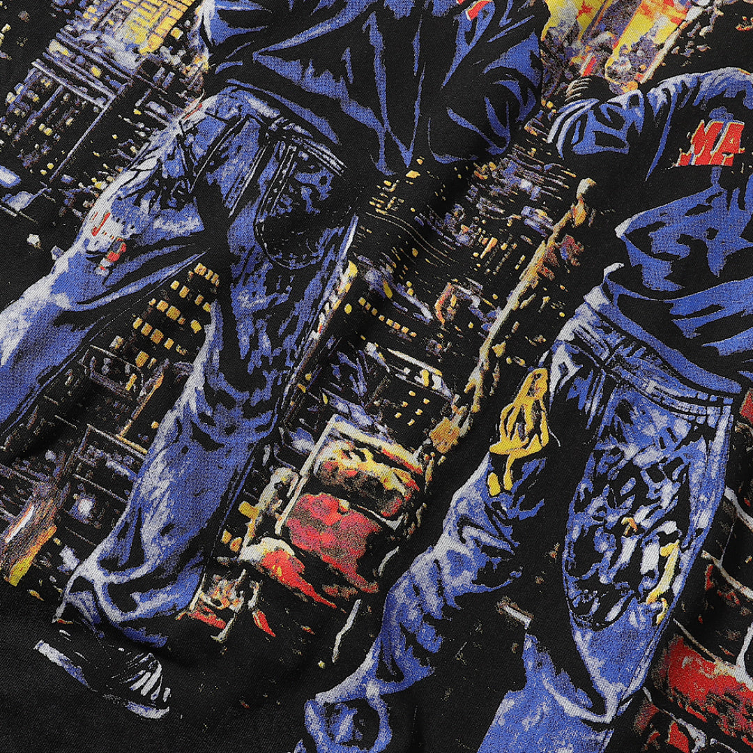 Majestik “City Graffiti” Skyline Vintage Tee（Black）
