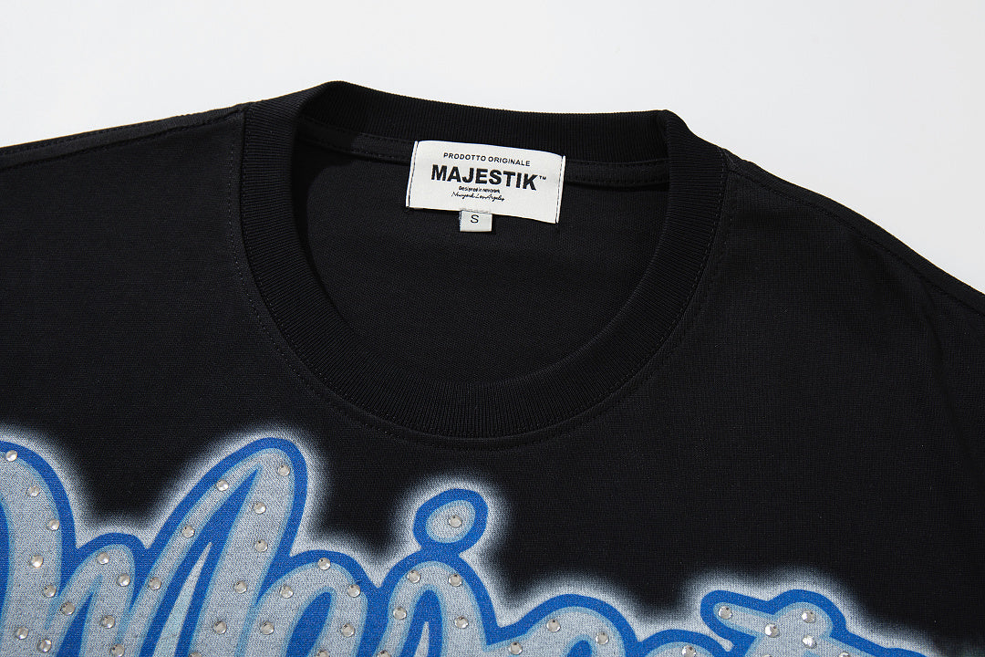 Majestik “Joker Ace” Rhinestone Graphic Tee