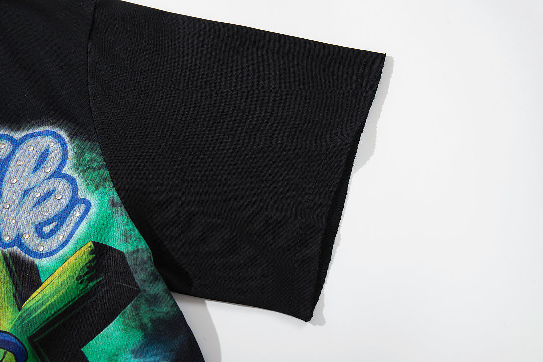 Majestik “Joker Ace” Rhinestone Graphic Tee