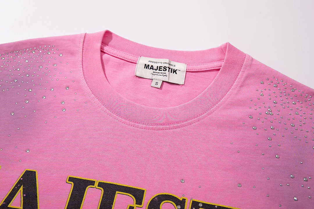 Majestik “Department” Cowboy Skeleton Rhinestone Tee