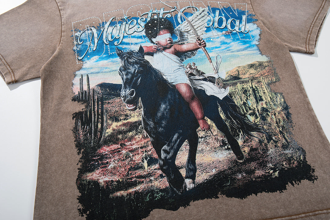 Majestik “Majestic Global” Vintage Wash Tee
