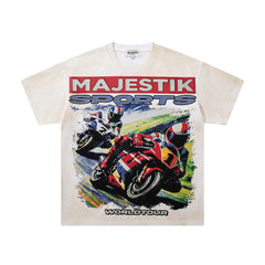 Majestik “World Tour” Motorcycle Racing Rhinestone Vintage Tee
