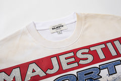 Majestik “World Tour” Motorcycle Racing Rhinestone Vintage Tee