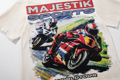 Majestik “World Tour” Motorcycle Racing Rhinestone Vintage Tee