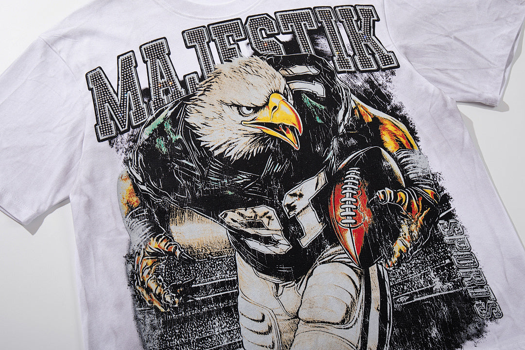 Majestik “Gridiron Eagle” Football Rhinestone Vintage Tee