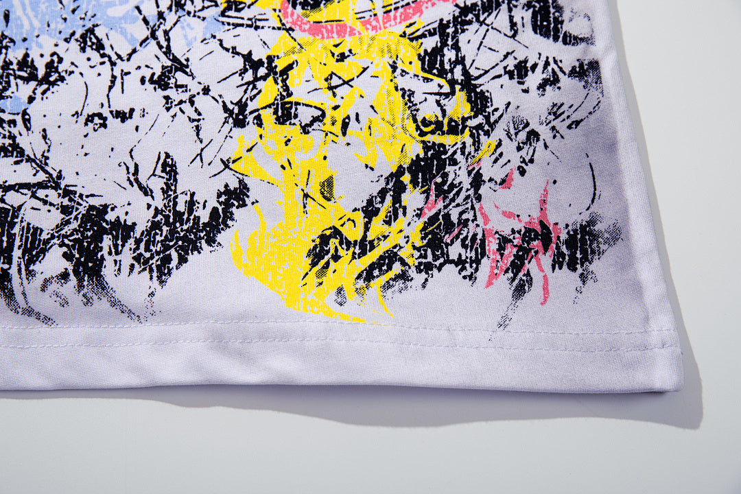 Majestik “Chaos Graffiti” Abstract Rhinestone Vintage Tee