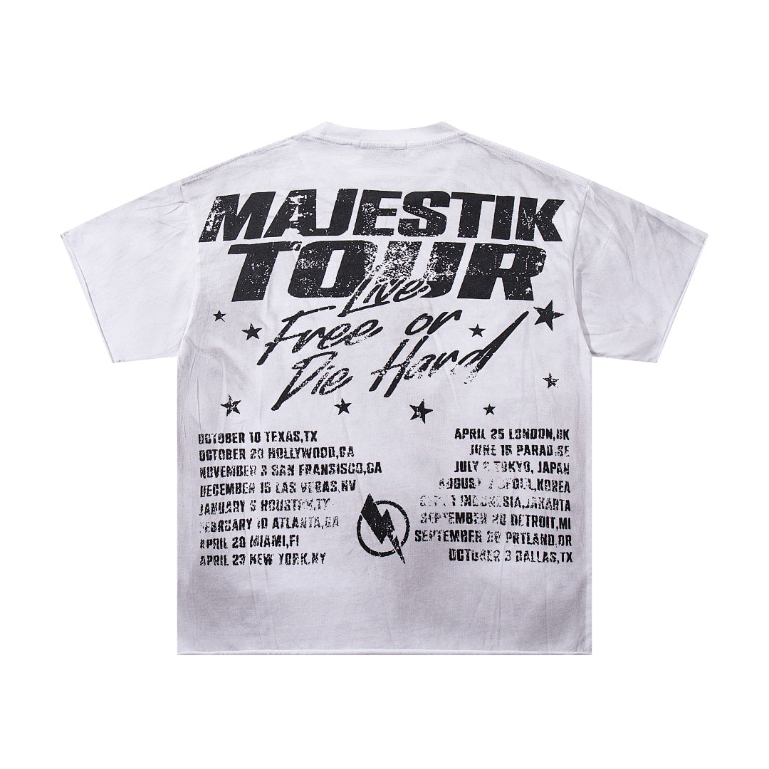 Majestik “Dystopian Liberty” Skull Rhinestone Vintage Tee