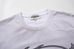 Majestik “Dystopian Liberty” Skull Rhinestone Vintage Tee