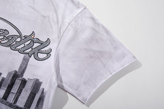 Majestik “Dystopian Liberty” Skull Rhinestone Vintage Tee