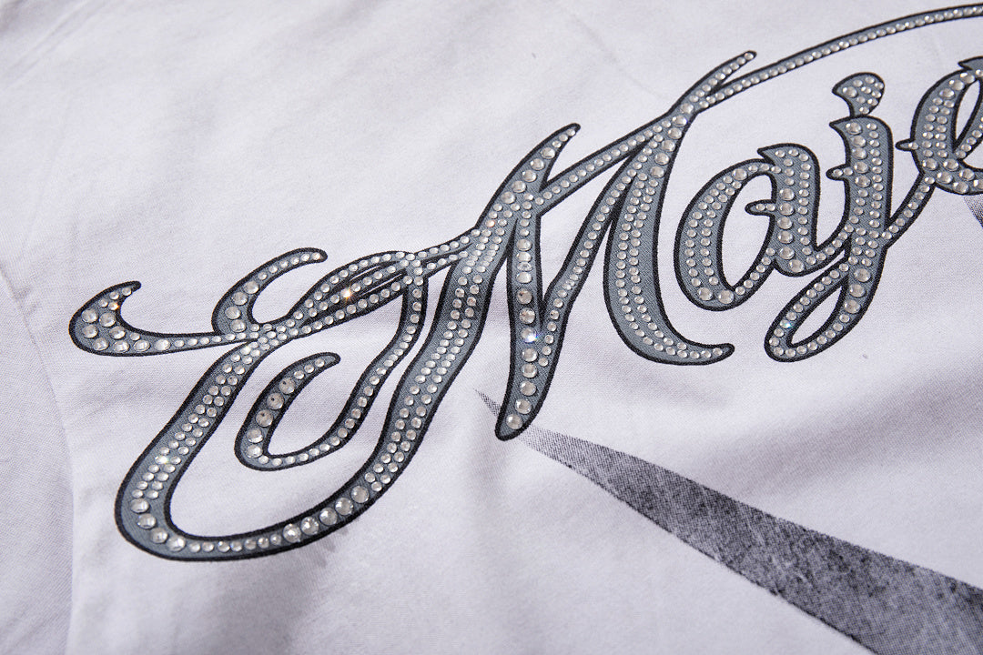 Majestik “Dystopian Liberty” Skull Rhinestone Vintage Tee