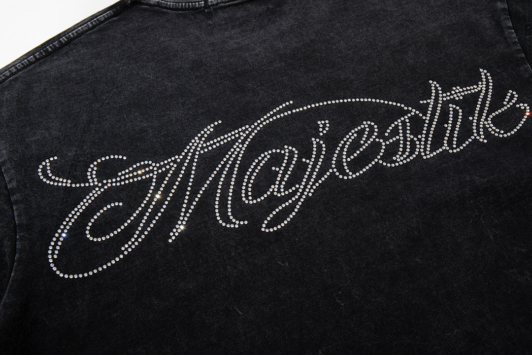 Majestik “World Tour” Motorcycle Racing Rhinestone Vintage Tee