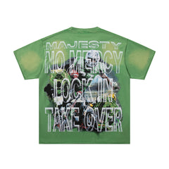 Majestik “Badnews / Own The Field” Vintage Wash Tee（Green）