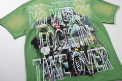 Majestik “Badnews / Own The Field” Vintage Wash Tee（Green）