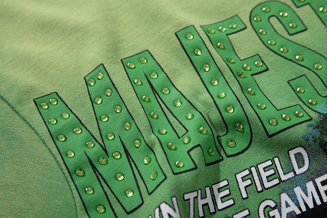 Majestik “Badnews / Own The Field” Vintage Wash Tee（Green）