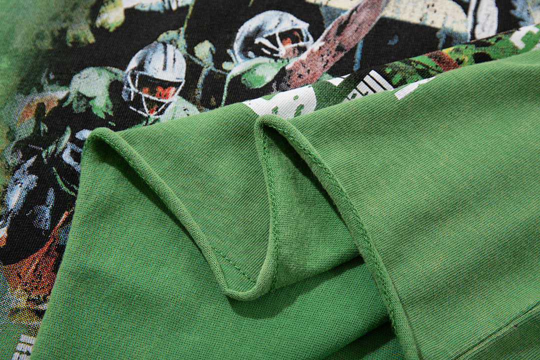 Majestik “Badnews / Own The Field” Vintage Wash Tee（Green）
