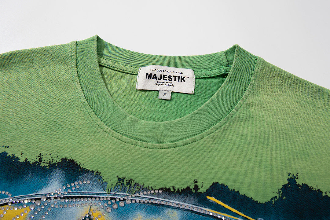 Majestik “Luxury Culture” Yacht Vintage Tee（Green）