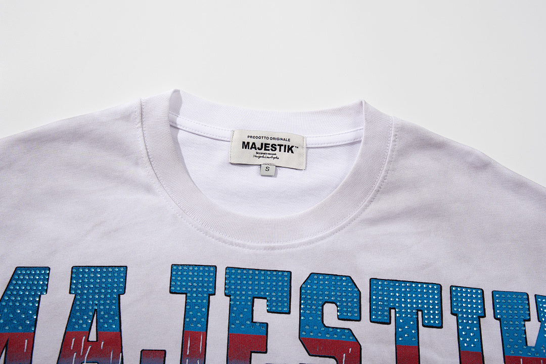 Majestik “Billiards Bulldog” Sport Dept Vintage Tee（White）