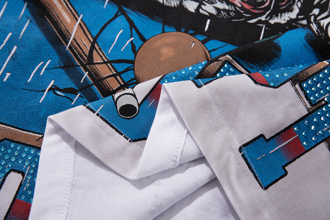 Majestik “Billiards Bulldog” Sport Dept Vintage Tee（White）