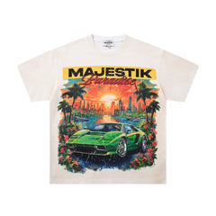 Majestik “Paradise” Supercar Vintage Tee（Off-White / Cream）