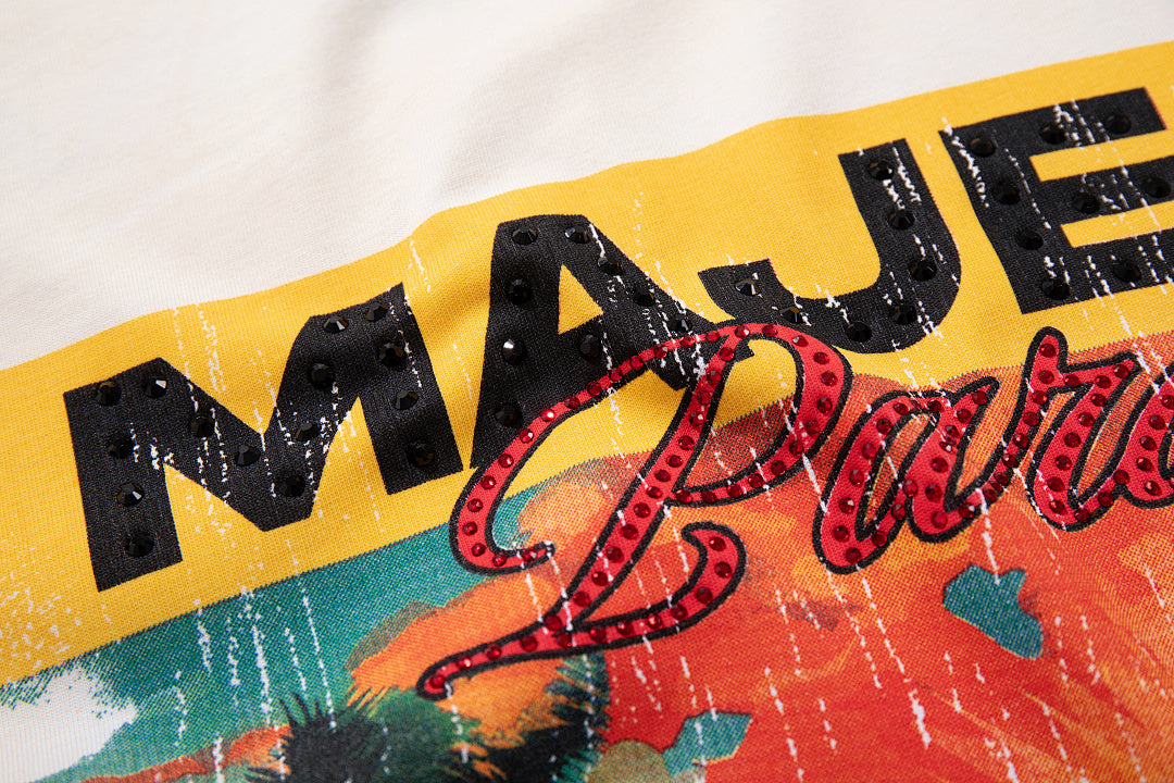 Majestik “Paradise” Supercar Vintage Tee（Off-White / Cream）