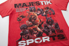 Majestik “Football Bears” Sports Vintage Tee（Red）