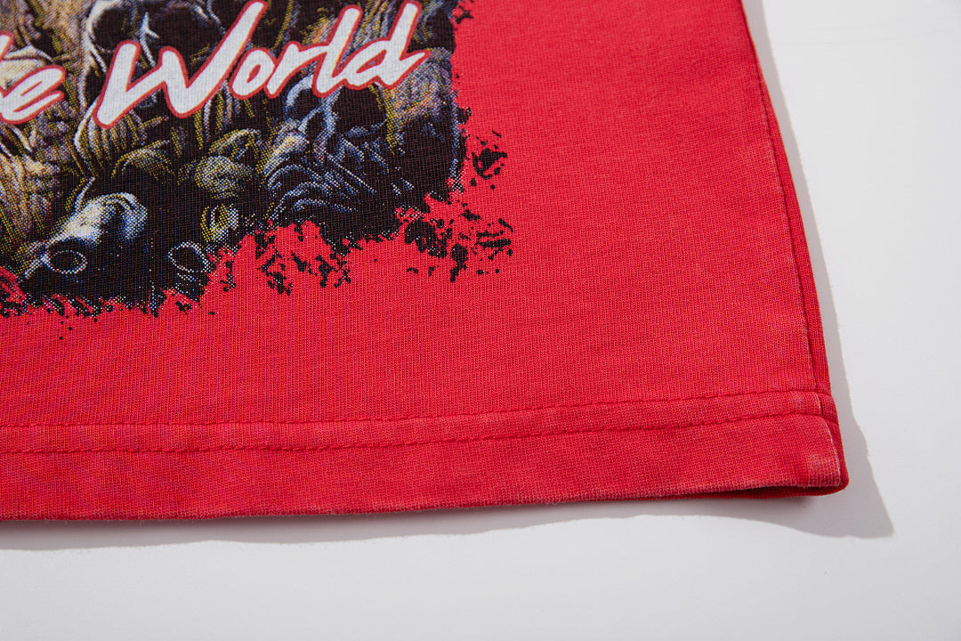 Majestik “Alien Cowboys” Vintage Tee（Red）