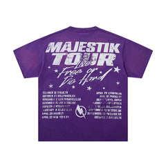 Majestik “Sound League & Sports” Special Edition Rhinestone Vintage Tee（Purple）
