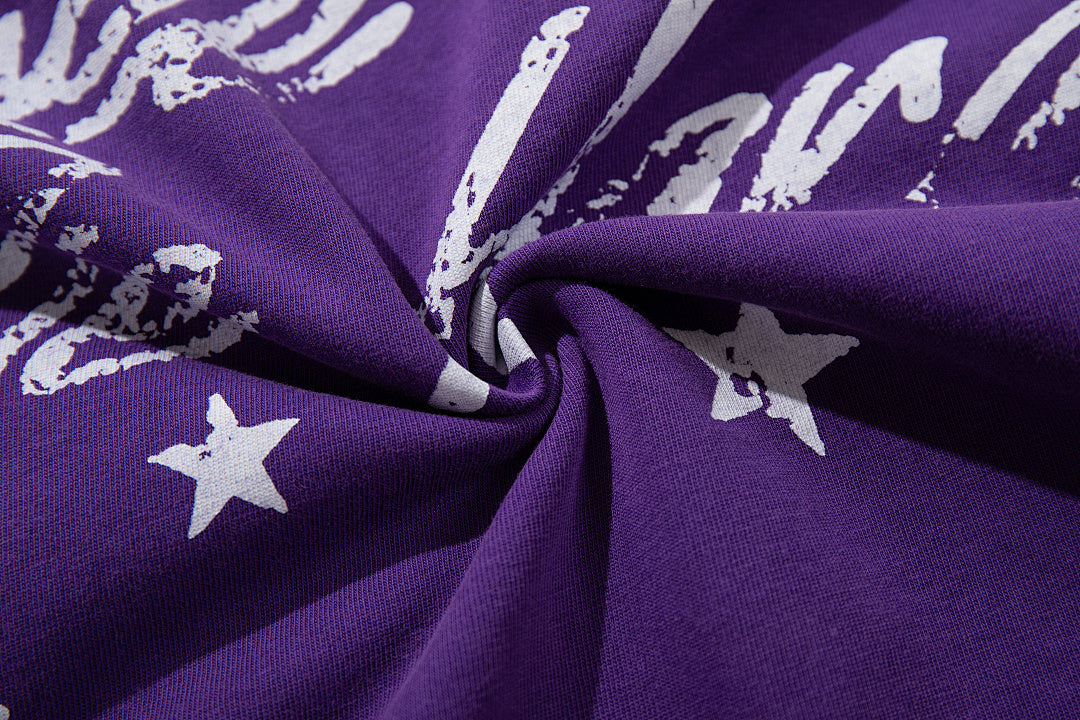 Majestik “Sound League & Sports” Special Edition Rhinestone Vintage Tee（Purple）