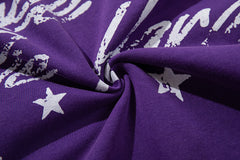 Majestik “Sound League & Sports” Special Edition Rhinestone Vintage Tee（Purple）